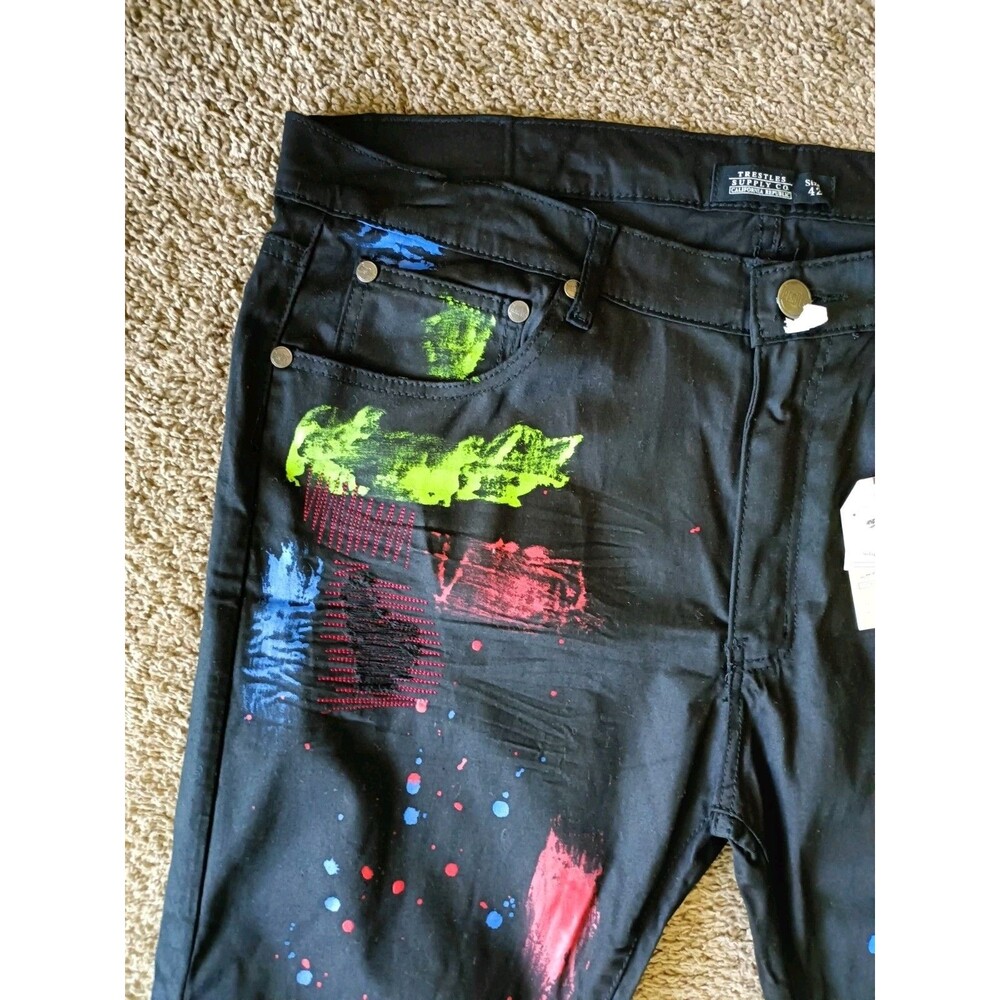 Trestle Supply Co. Pants Men's Size 42 Black Stretch - Picture 3 of 9